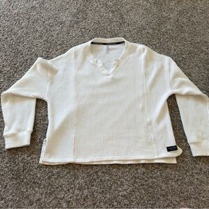 Calvin Klein Performance Cream Waffle Knit Top